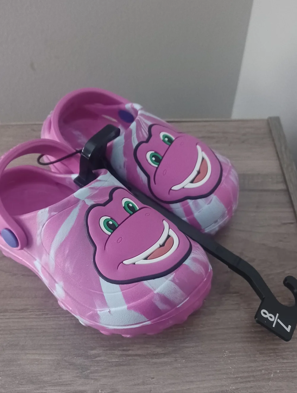 Barney Slip On Water Clogs Shoes Infants Sz 7/8